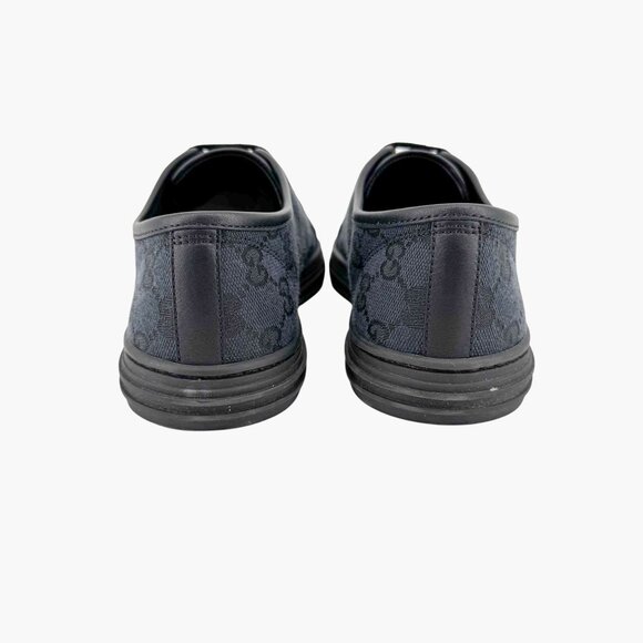 Gucci Low Top GG Sneakers Size 39 US 9 Black Monogram Logo Canvas Leather - Picture 7 of 14